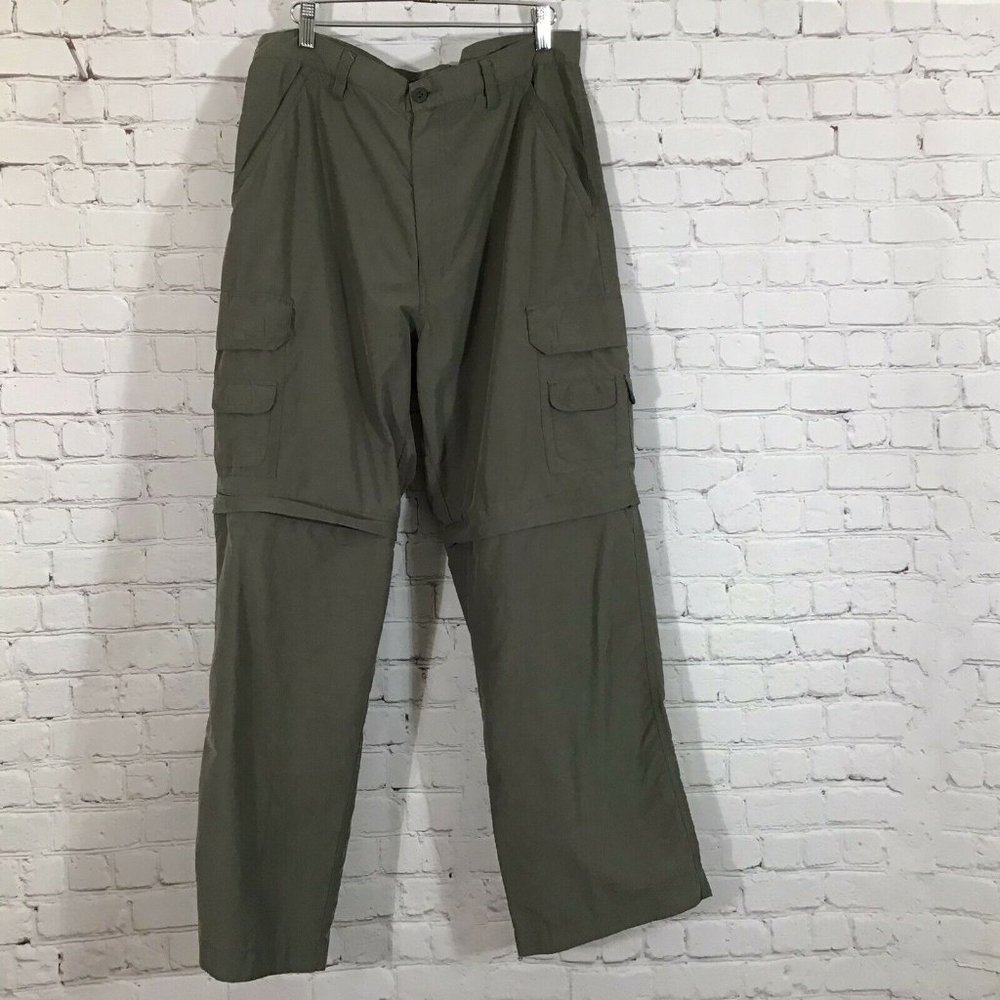 Travel Gear Olive Green Convertible Cargo Pants 34